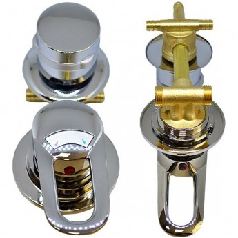 Смеситель для душевой кабины ERLIT 3-х режимный 100 мм в сборе выводы под хомут